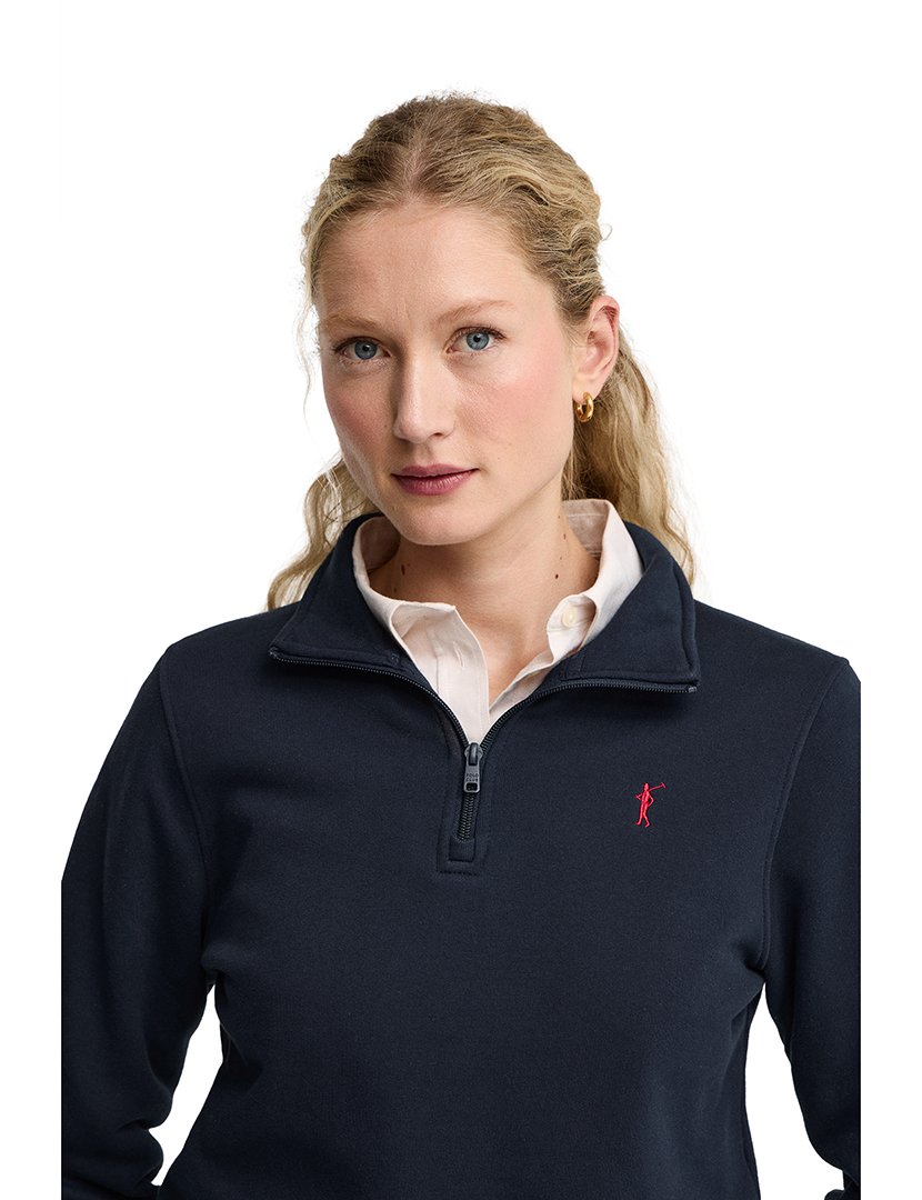 Sweatshirt com meio fecho Seldon Azul Marinho