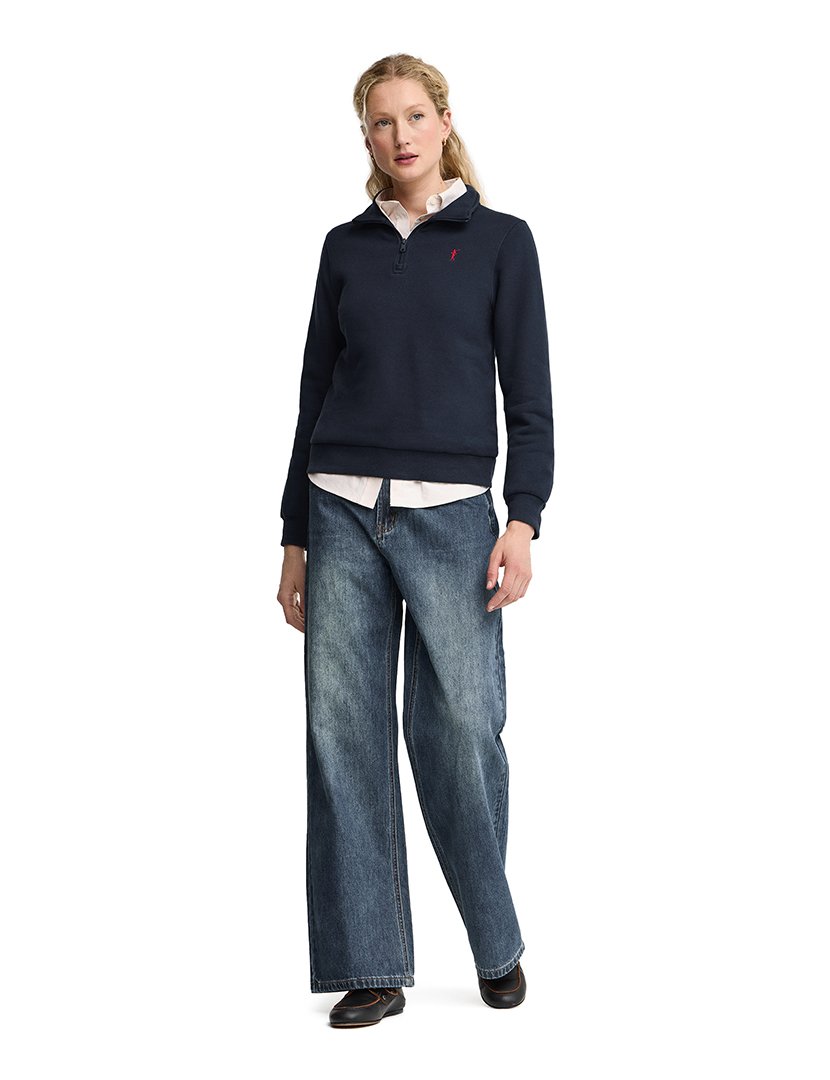Sweatshirt com meio fecho Seldon Azul Marinho