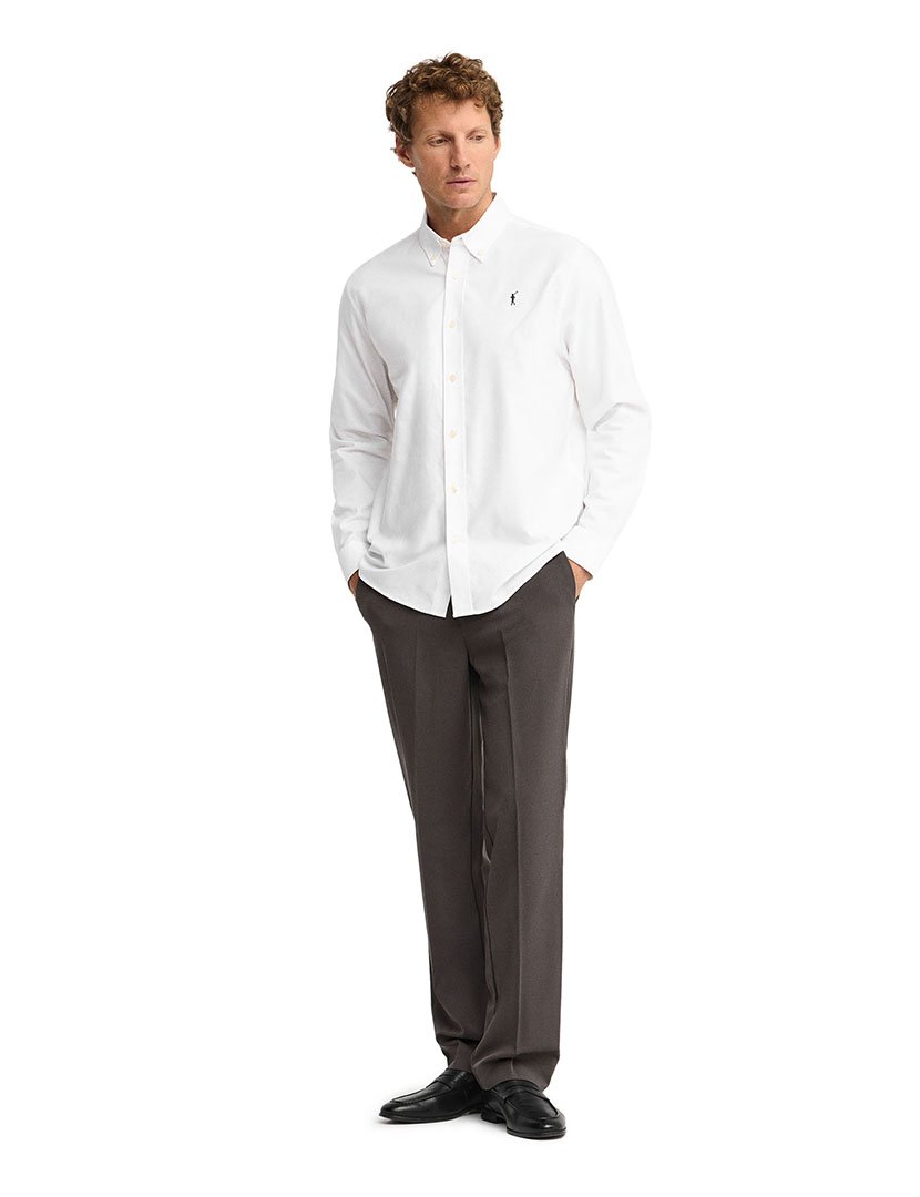 Camisa de manga comprida Oxford Branco