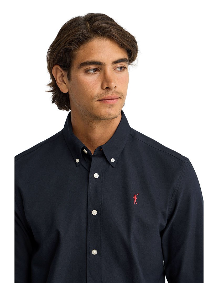 Camisa de manga comprida Oxford Azul Marinho