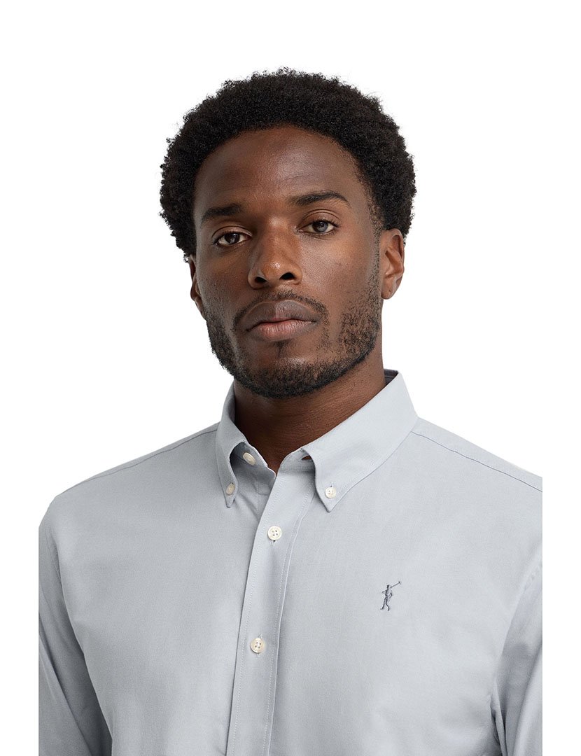 Camisa de manga comprida Oxford Azul Claro