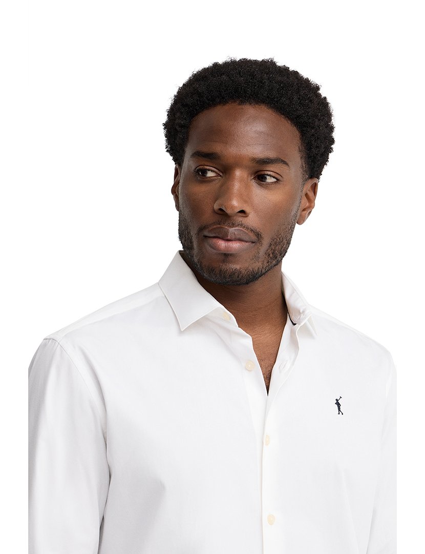 Camisa de manga comprida slim fit Branco