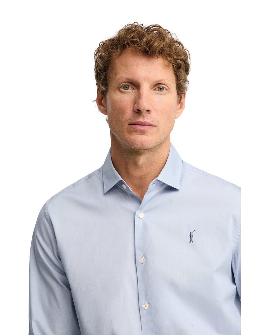 Camisa de manga comprida slim fit Azul Claro