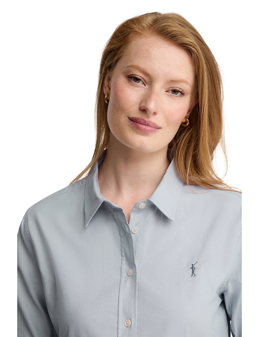 Camisa de manga comprida Oxford Azul Claro