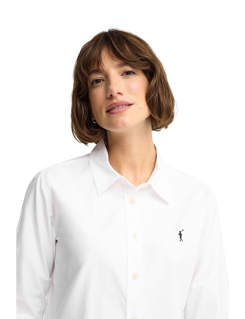 Camisa de manga comprida Oxford Branco