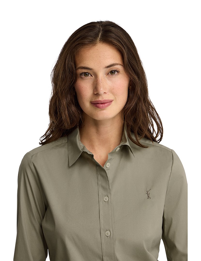Camisa de manga comprida slim fit Verde