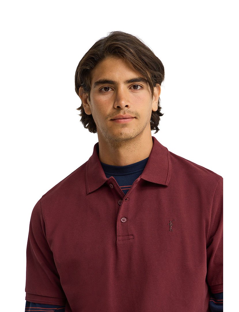 Pólo regular fit Bordô