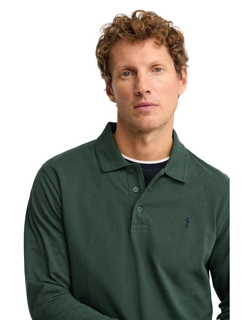 Pólo de manga comprida regular fit Verde