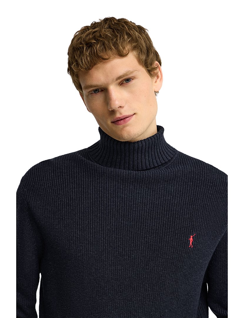Camisola de gola alta GG9 Azul Marinho