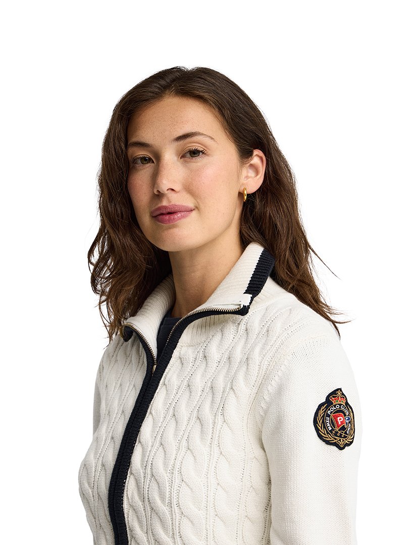 Cardigan emblema náutico GG5 Bege