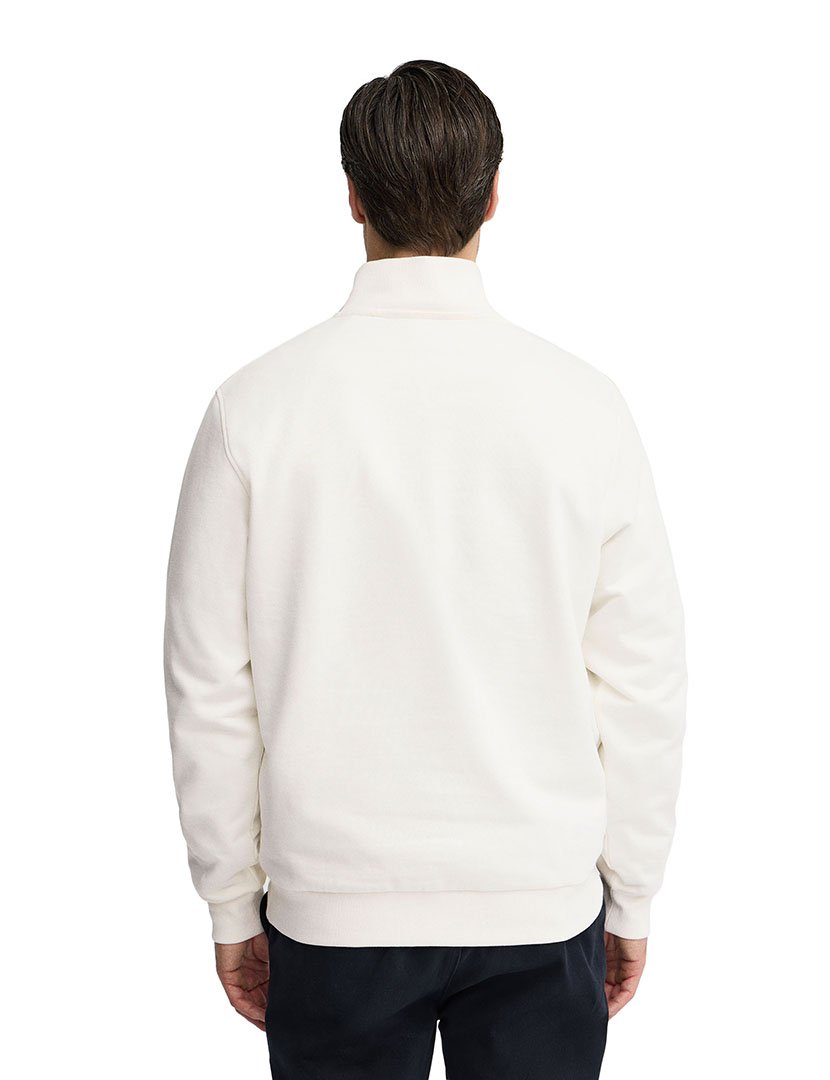 Sweatshirt com meio fecho regular fit Bege