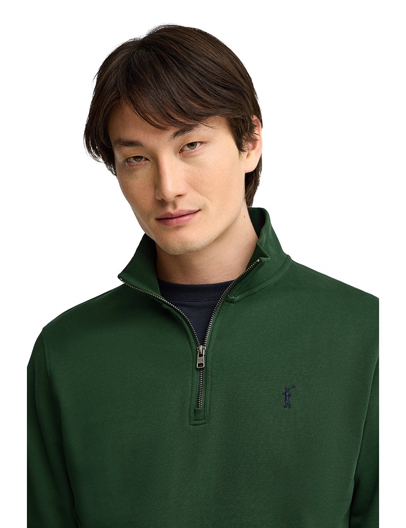 Sweatshirt com meio fecho regular fit Verde