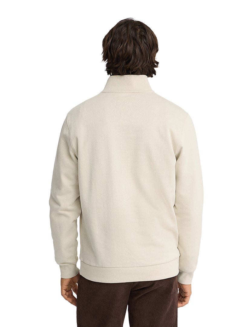 Sweatshirt com meio fecho regular fit Bege