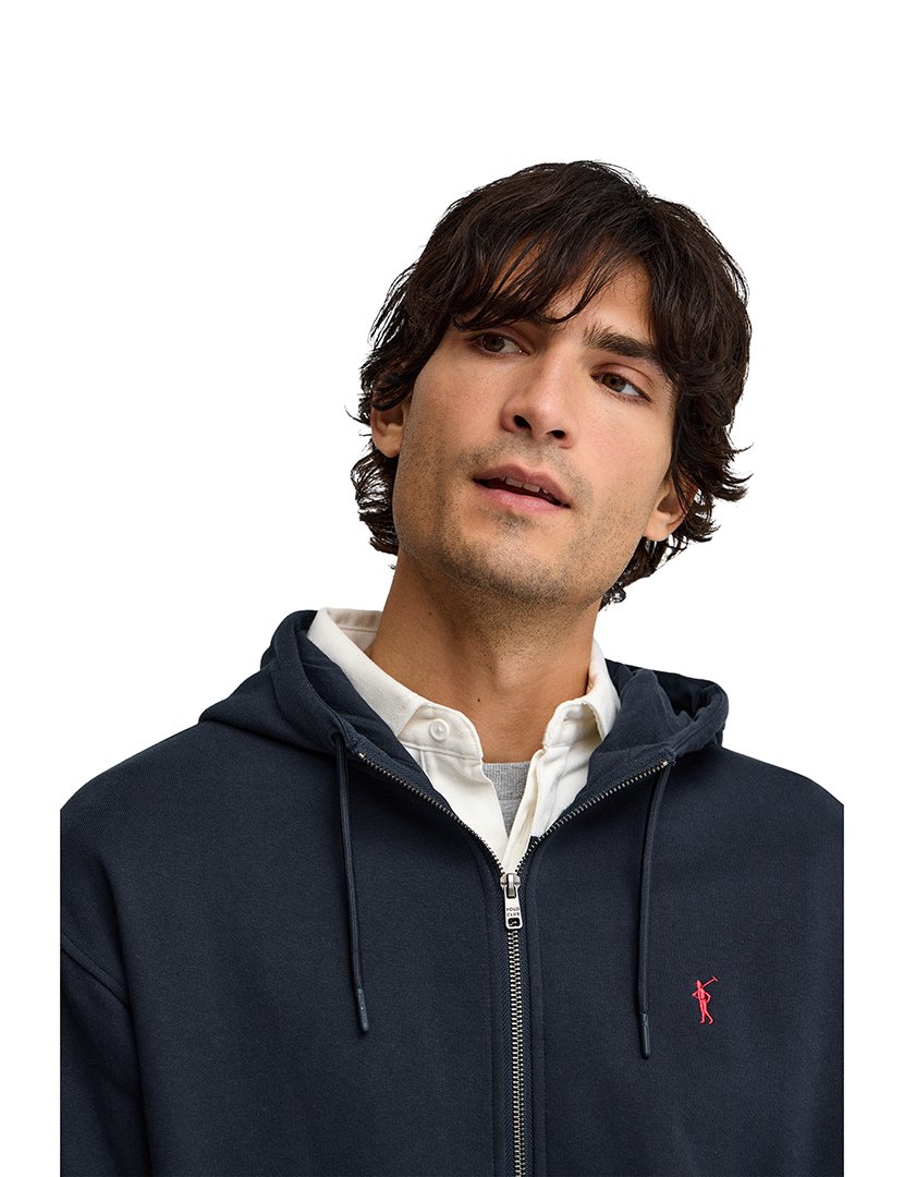 Sweatshirt com fecho Azul Marinho