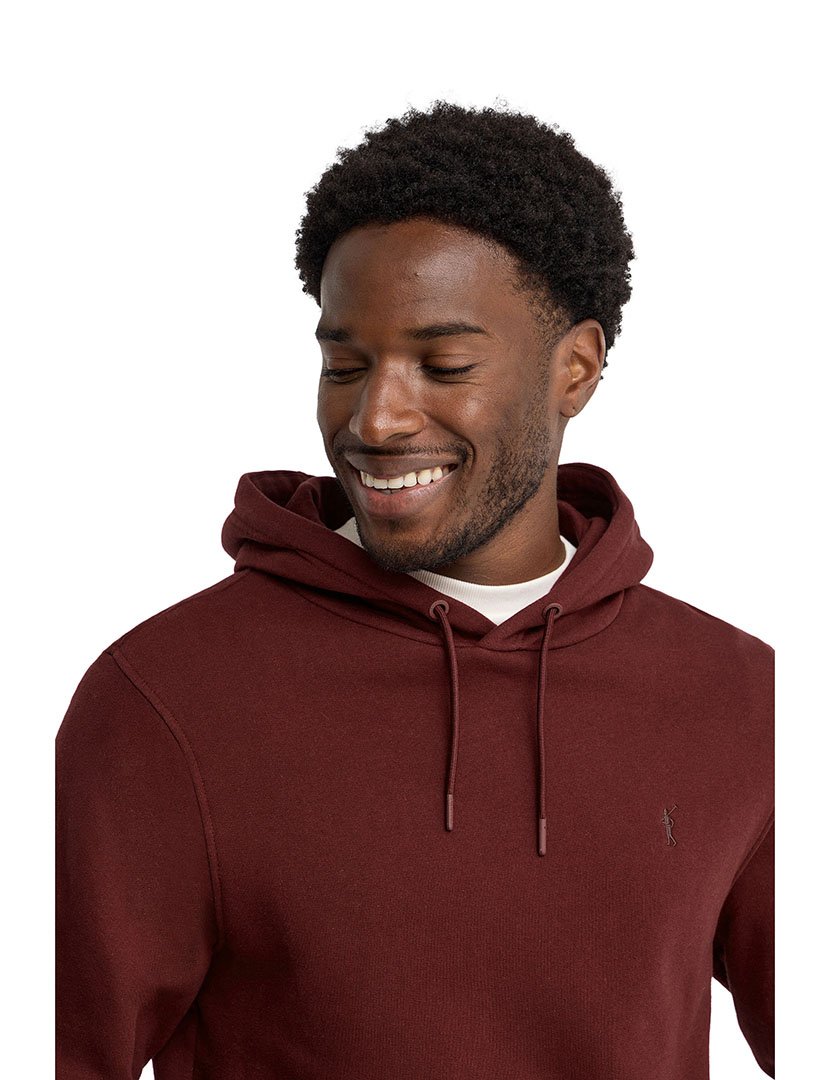 Sweatshirt com capuz slim fit Bordô