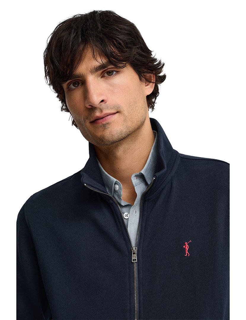 Cardigan com fecho Azul Marinho