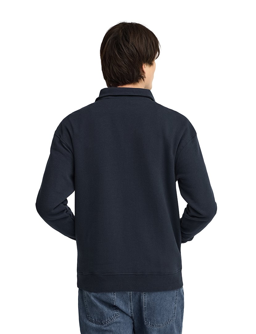 Sweatshirt com meio fecho Azul Marinho