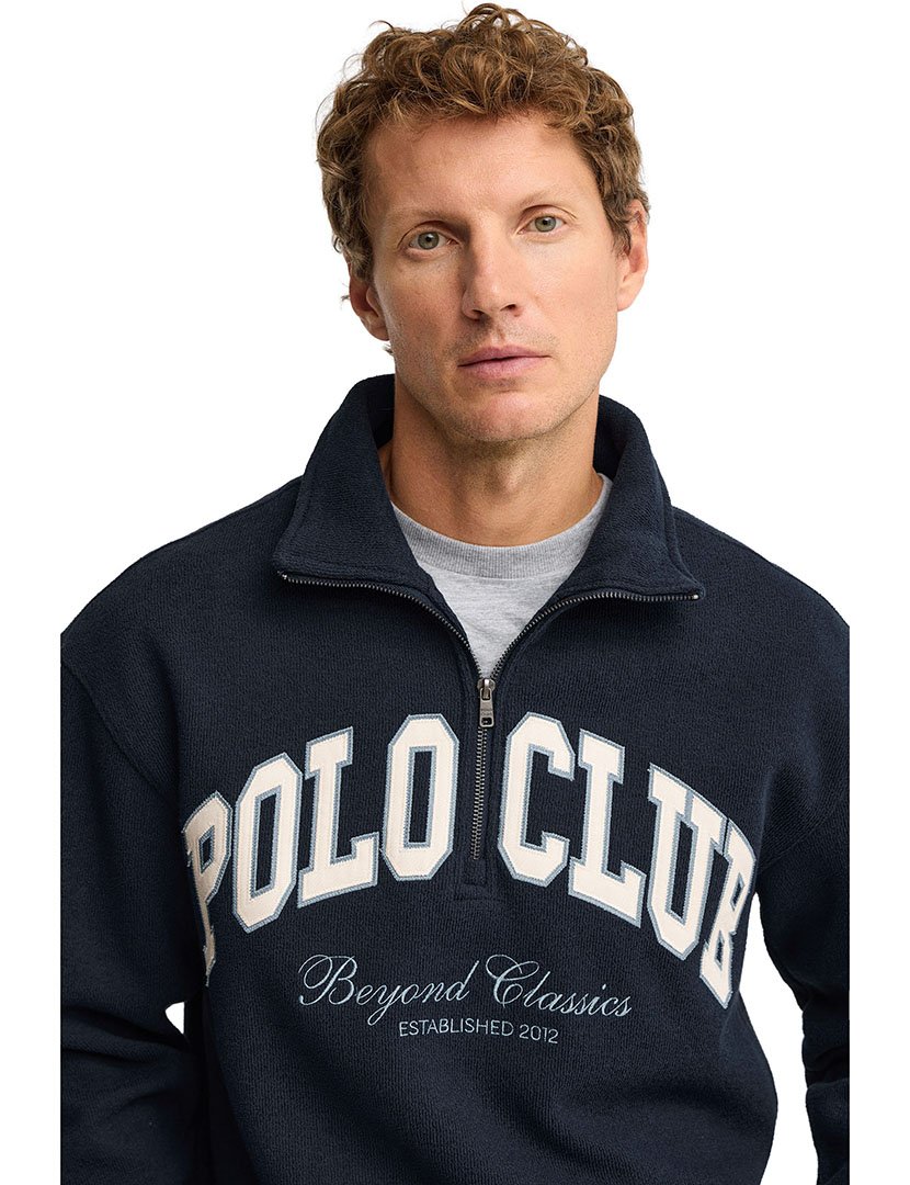 Sweatshirt com meio fecho Seldon Azul Marinho