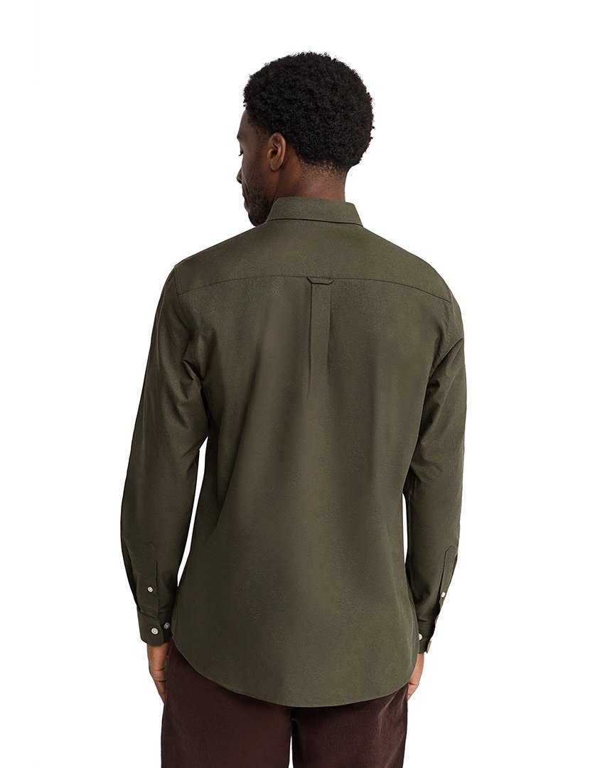 Camisa de manga comprida Oxford Verde Militar