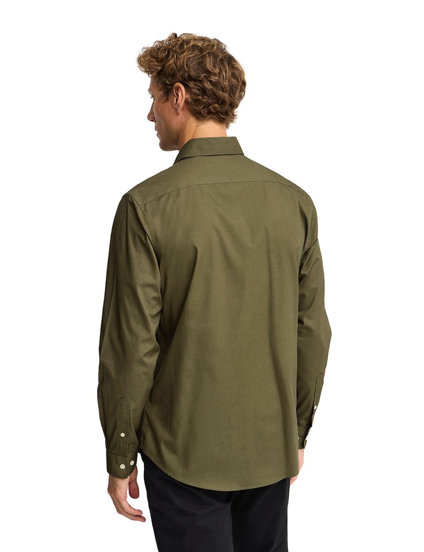 Camisa de manga comprida slim fit Verde Olive