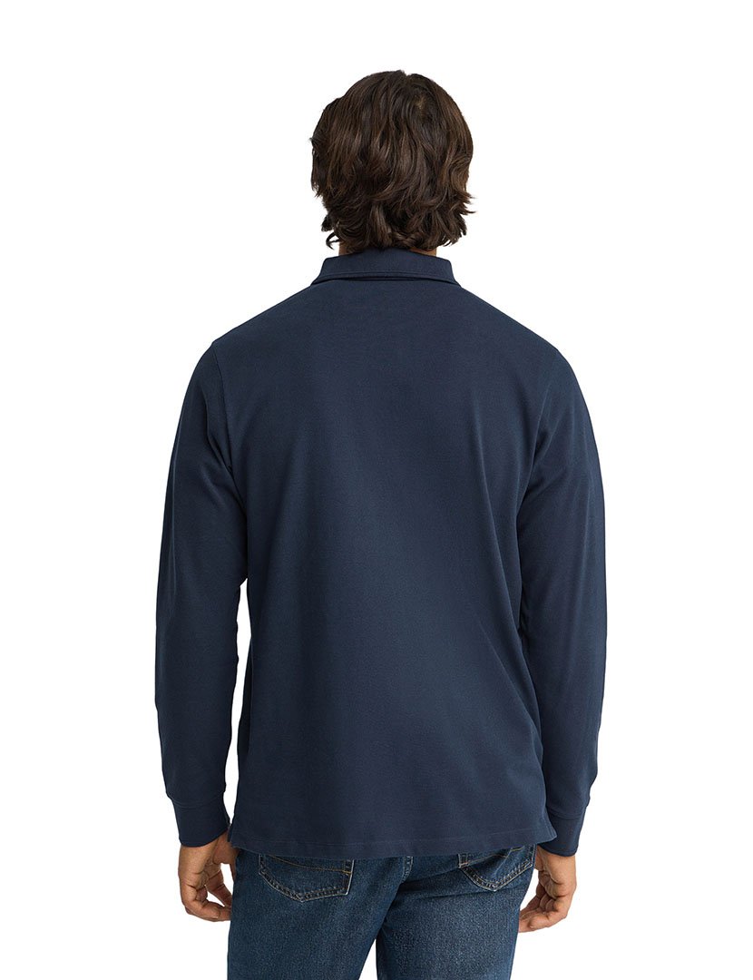 Pólo de manga comprida regular fit Azul Marinho
