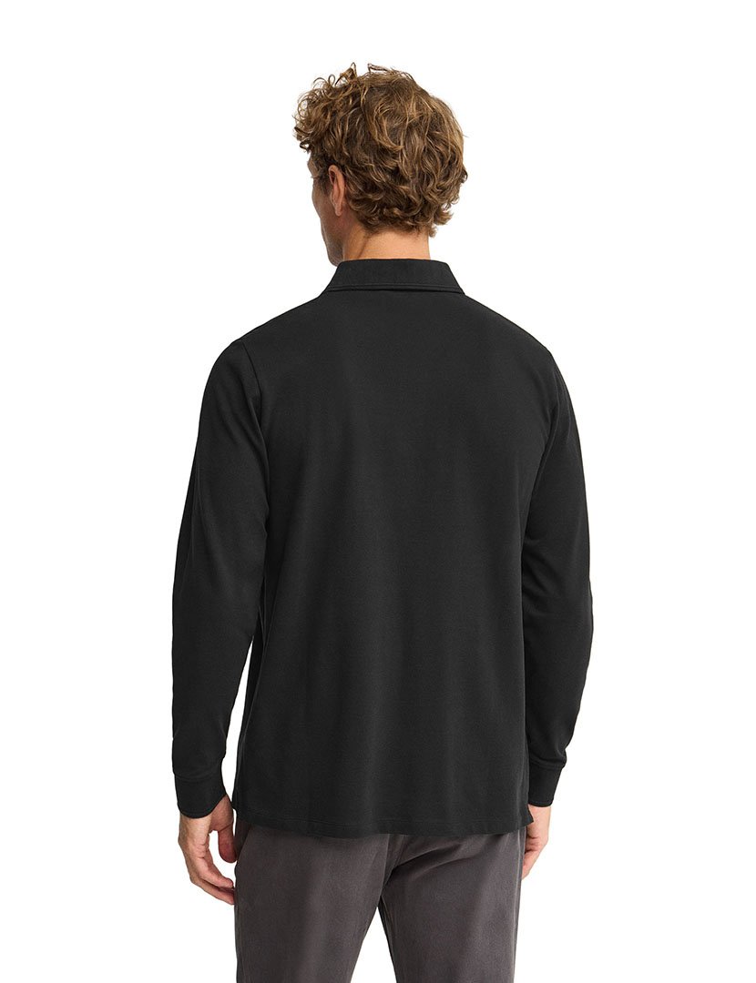 Pólo de manga comprida regular fit Preto