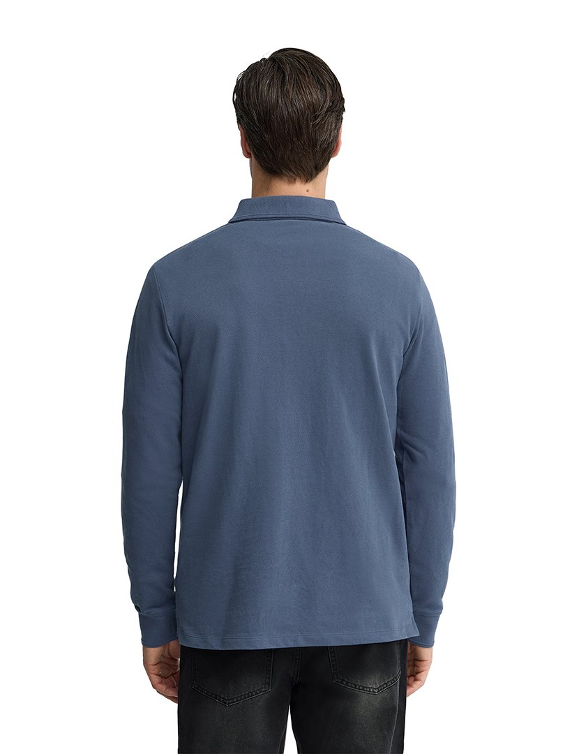 Pólo de manga comprida regular fit Azul
