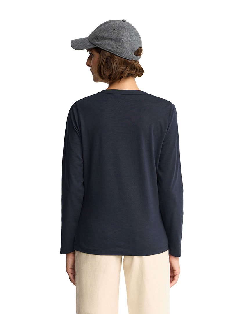 Camisola gola em V Azul Marinho