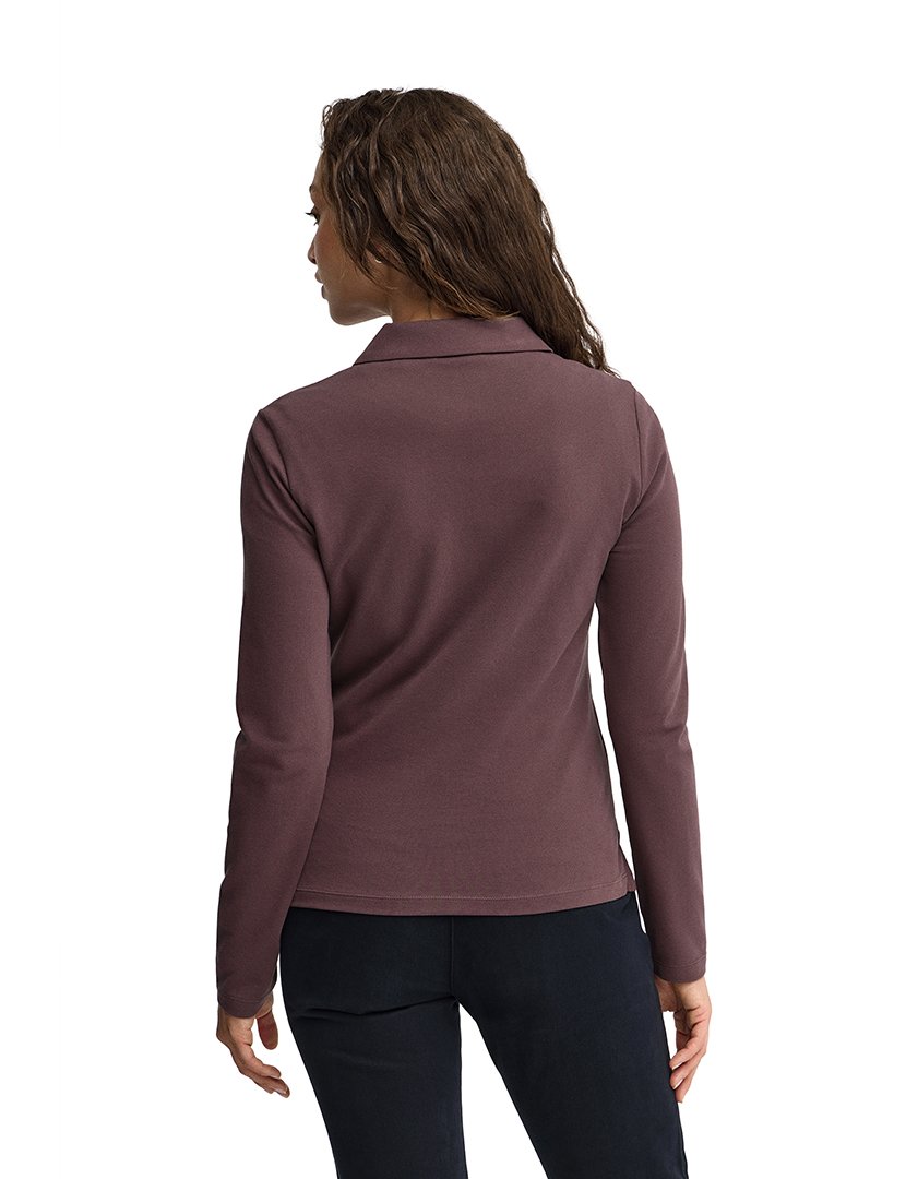Pólo de manga comprida slim fit Ameixa