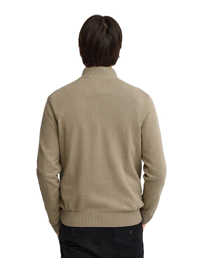 Camisola com meio fecho de lã GG12 Verde