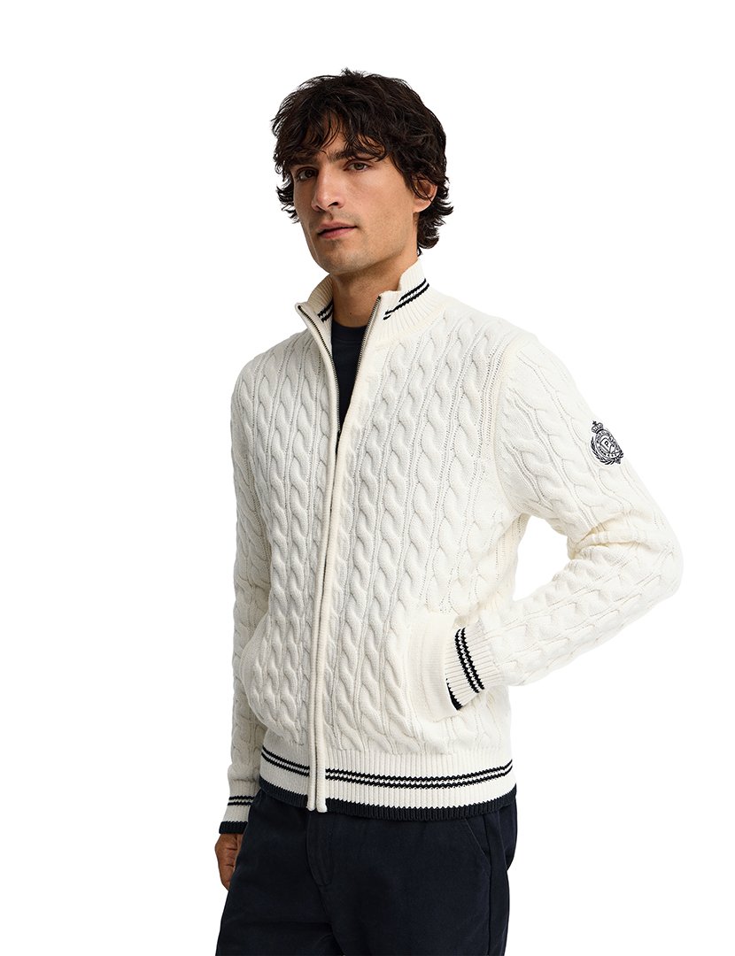Cardigan emblema náutico GG5 Bege