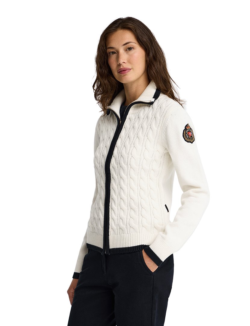 Cardigan emblema náutico GG5 Bege