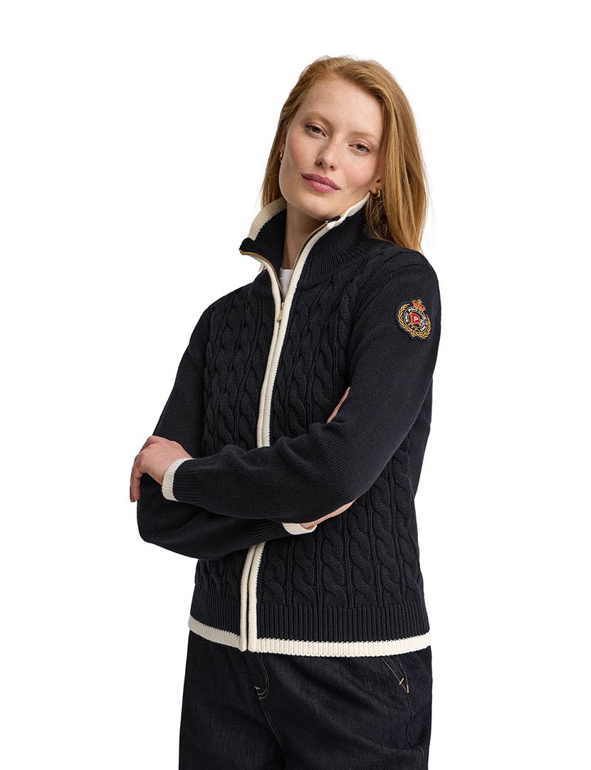 Cardigan emblema náutico GG5 Azul Marinho