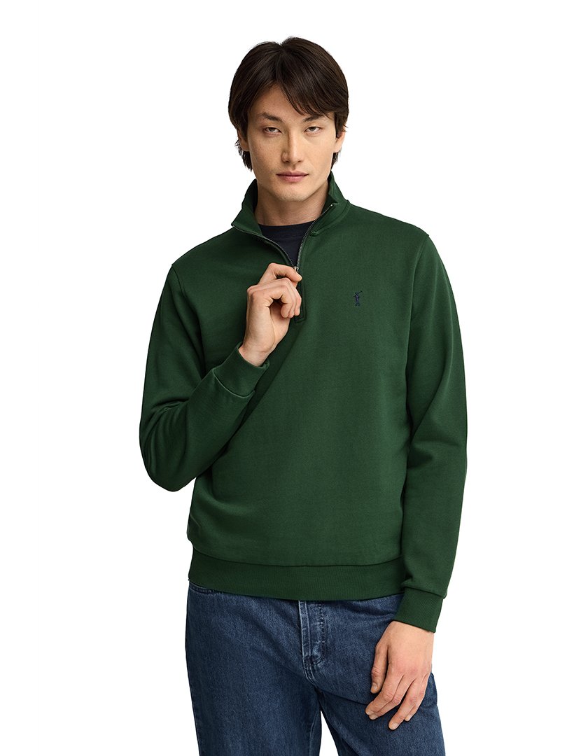 Sweatshirt com meio fecho regular fit Verde