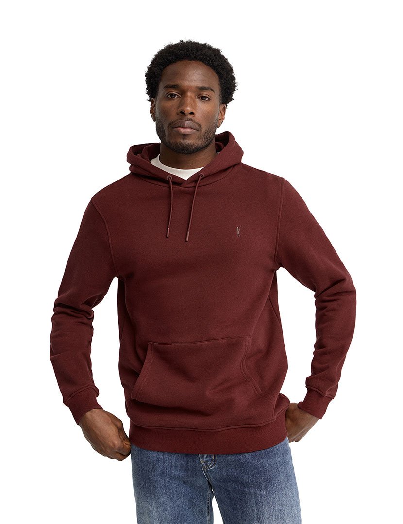 Sweatshirt com capuz slim fit Bordô