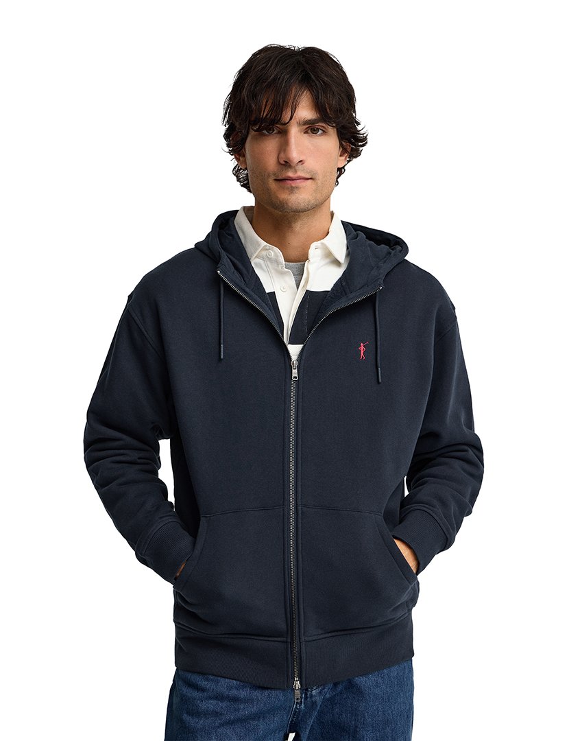 Sweatshirt com fecho Azul Marinho