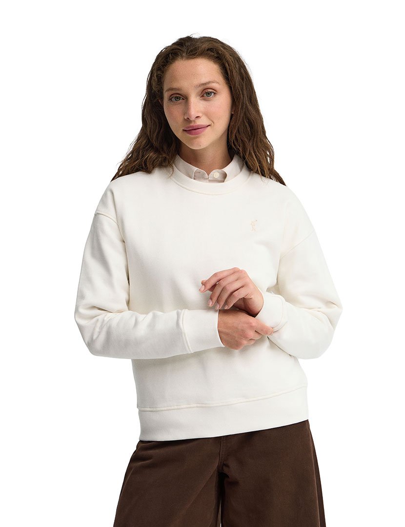 Sweatshirt boxy fit Bege