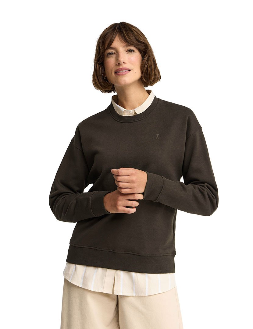 Sweatshirt boxy fit Castano Escuro