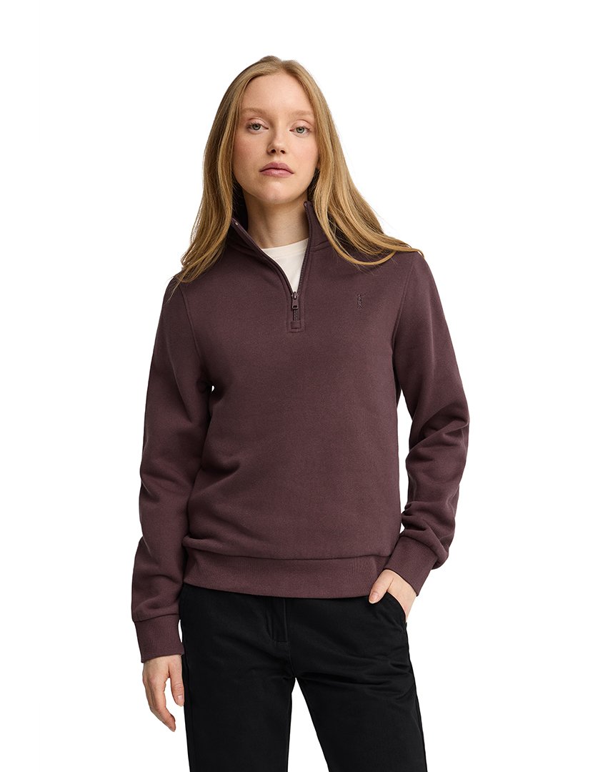Sweatshirt com meio fecho Seldon Ameixa