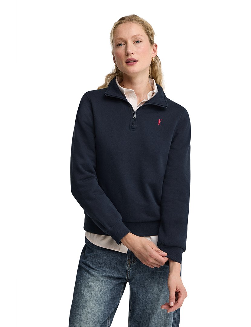 Sweatshirt com meio fecho Seldon Azul Marinho
