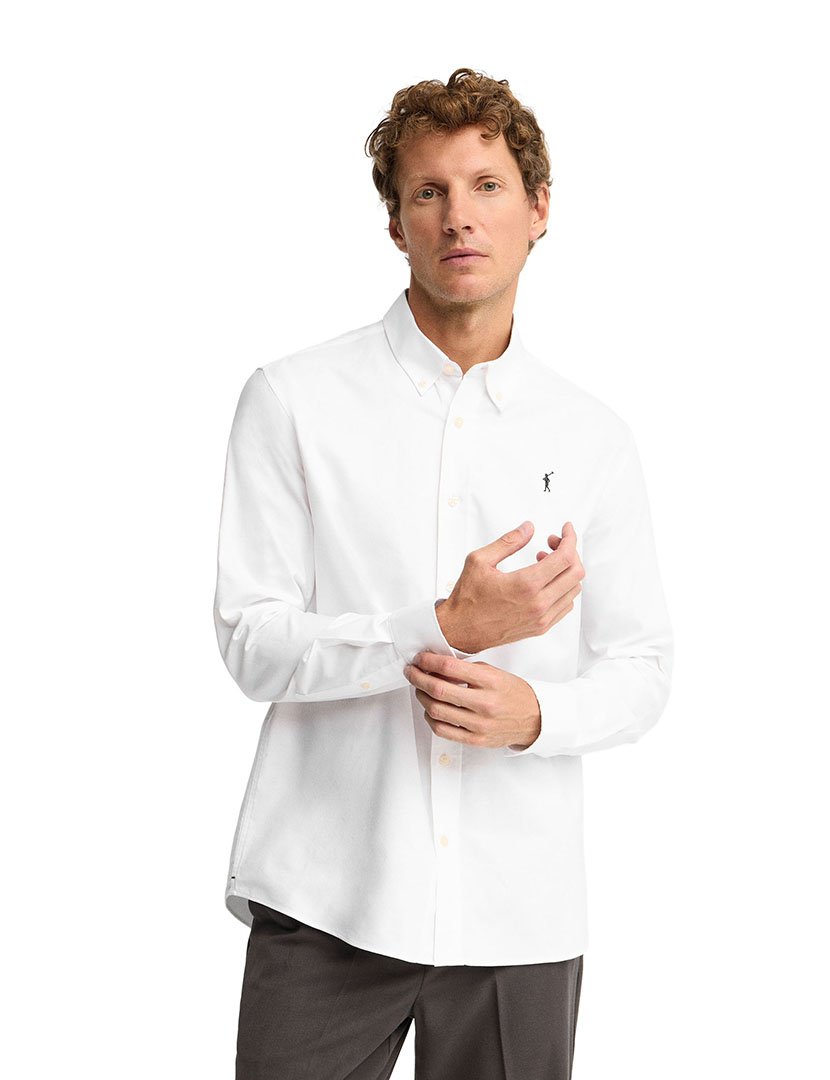 Camisa de manga comprida Oxford Branco