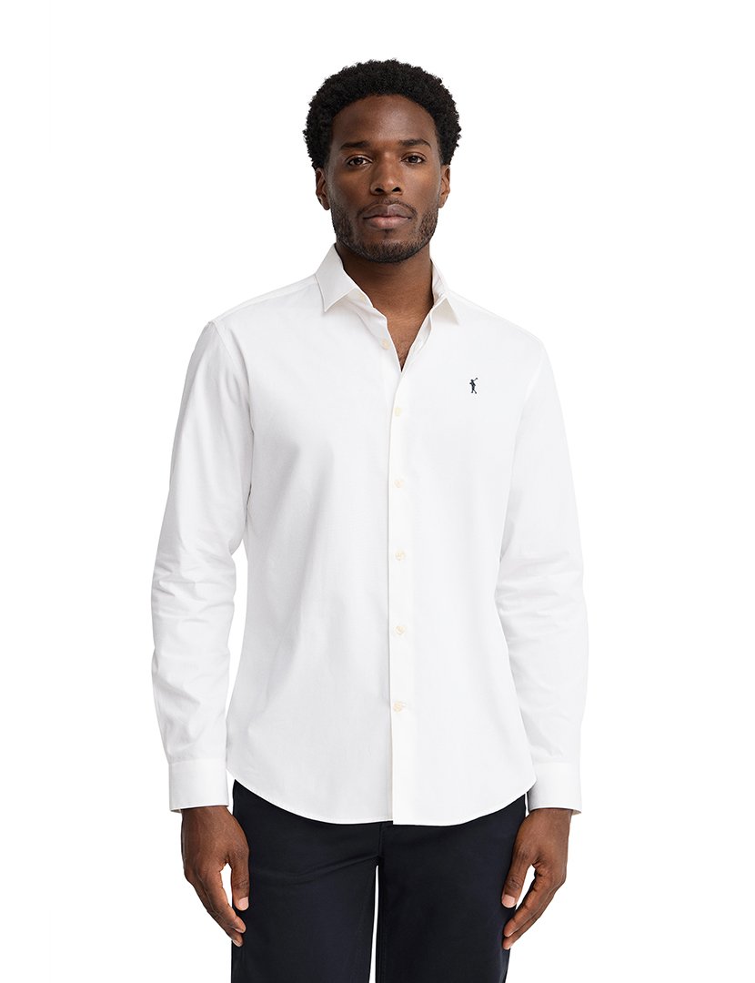 Camisa de manga comprida slim fit Branco