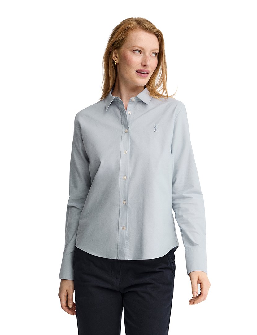 Camisa de manga comprida Oxford Azul Claro
