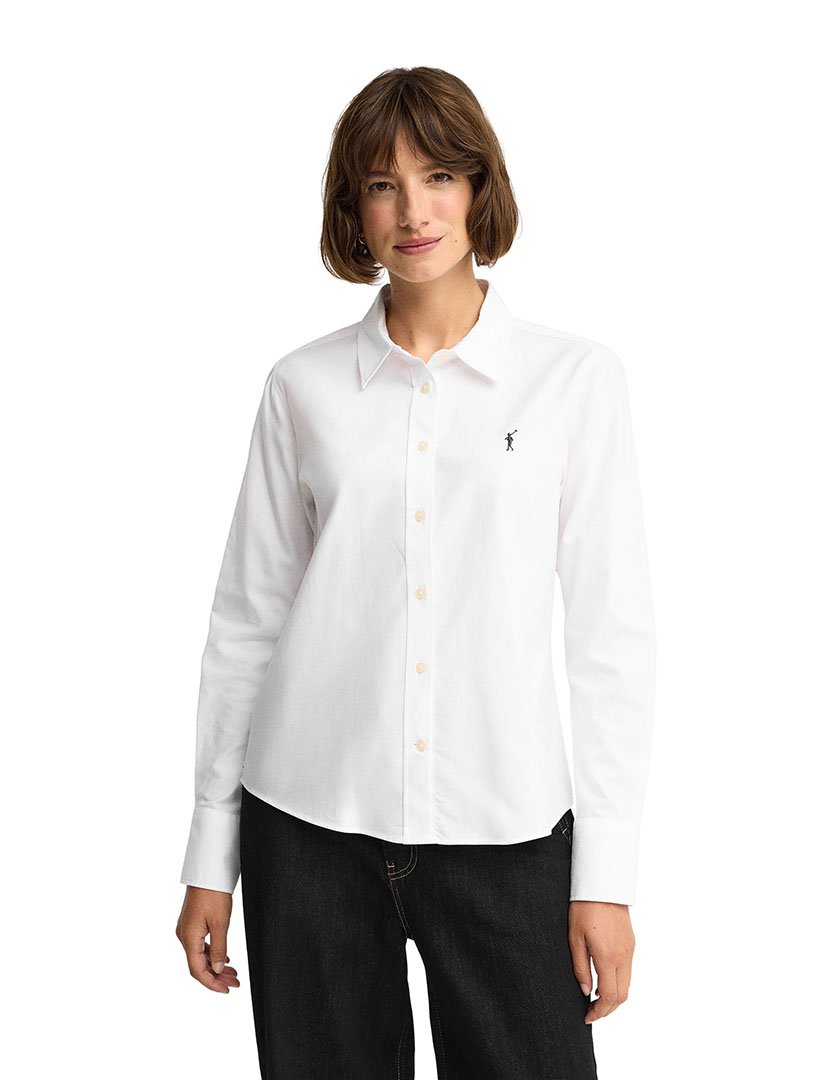 Camisa de manga comprida Oxford Branco