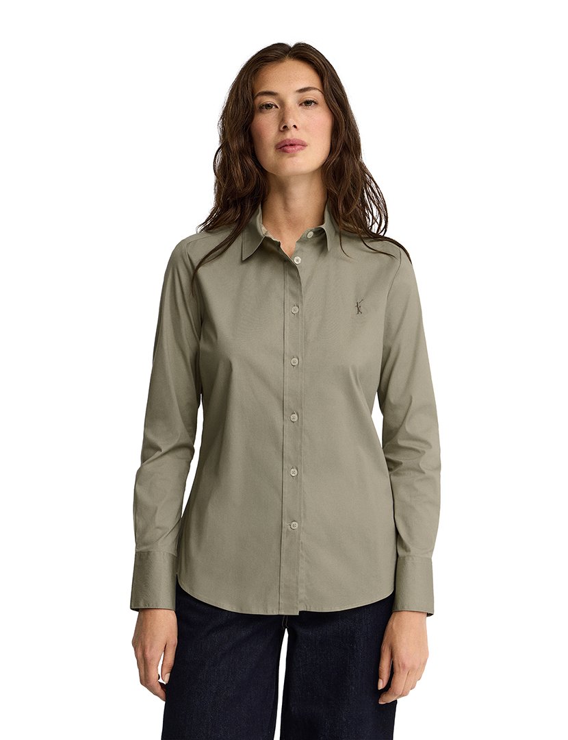 Camisa de manga comprida slim fit Verde