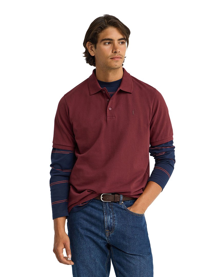 Pólo regular fit Bordô