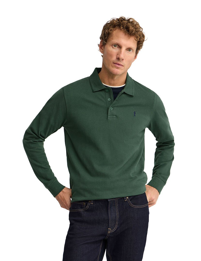 Pólo de manga comprida regular fit Verde