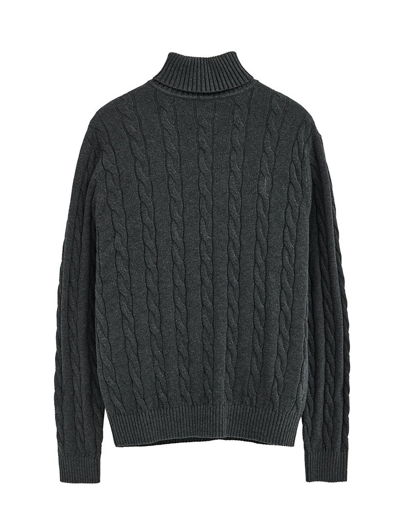 Camisola de gola alta de lã GG9 Cinzento