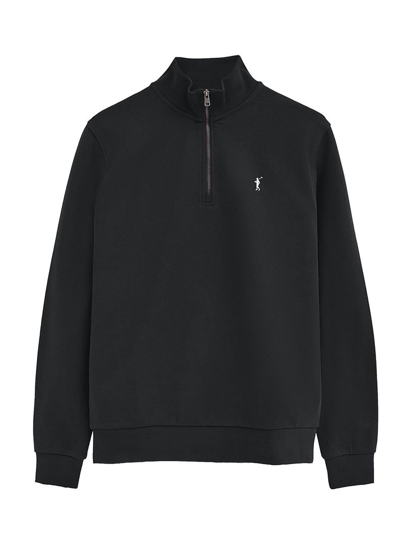 Sweatshirt com meio fecho regular fit Preto