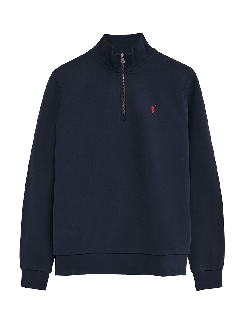 Sweatshirt com meio fecho regular fit Azul Marinho